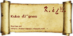 Kuba Ágnes névjegykártya